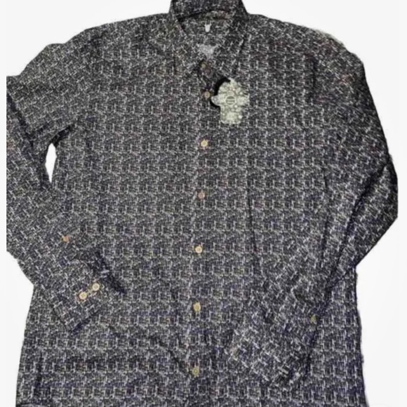 Visconti Black Long Sleeve Mens Buttondown Sizes S, M $155 Limited Edition - Picture 4 of 9